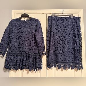 Dainty Jewells Navy Lace Blouse